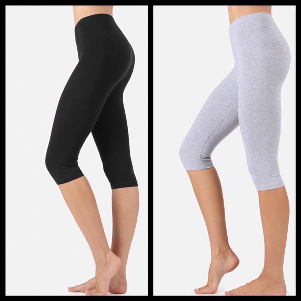 HEATHER GREY Capri leggings NEW